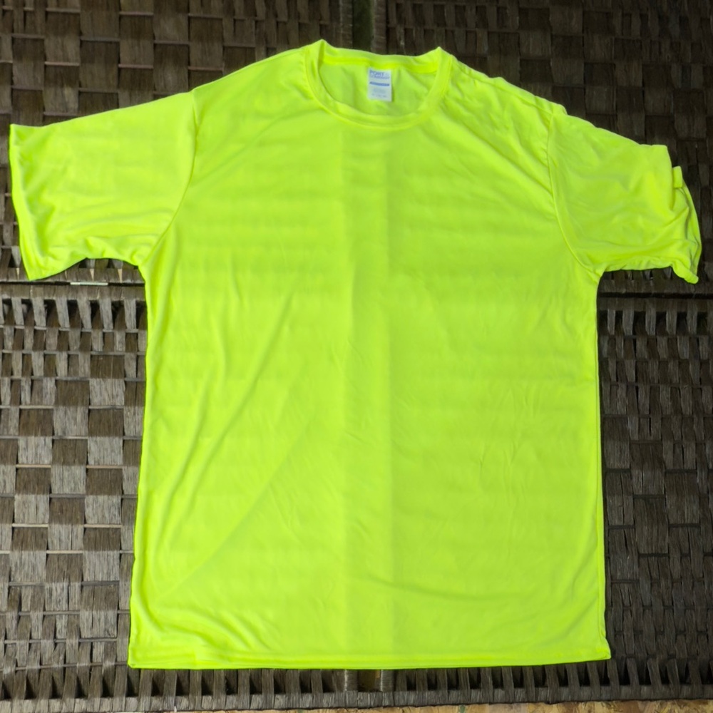 Port & CO Moisture Wicking Short Sleeve Safety Yellow T-shirts X-Large Lot Of 15